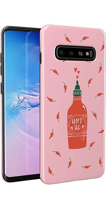 Spicy AF | Pink Chili Hot Sauce Samsung Case