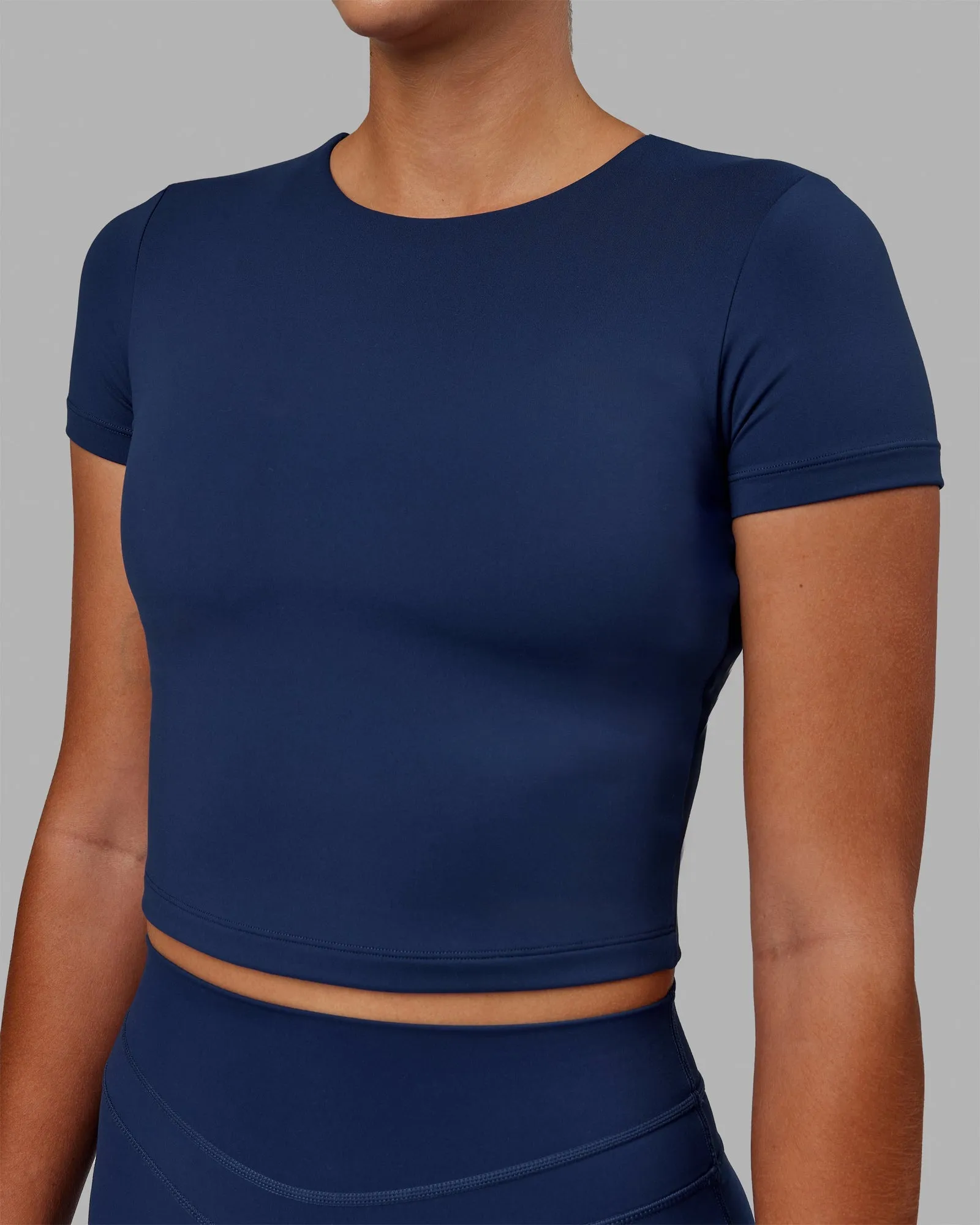 Staple Cropped Tee - Midnight Blue