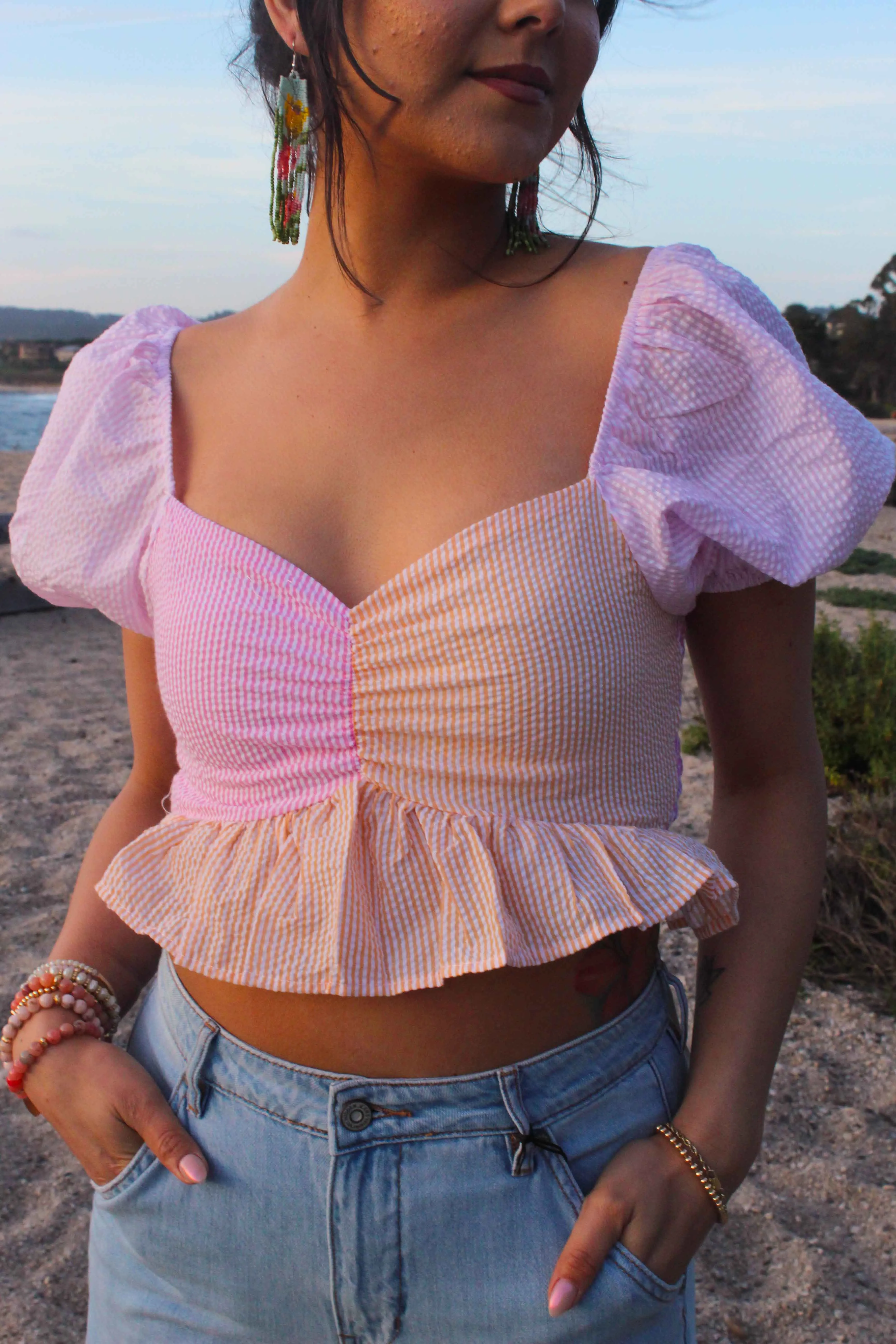 Sweet Like Candy Crop Top - Peach/Blush