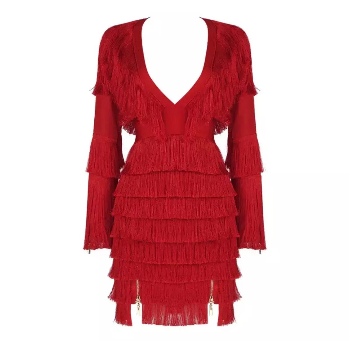 Tassel Fringe Mini Dress (3 Colors)