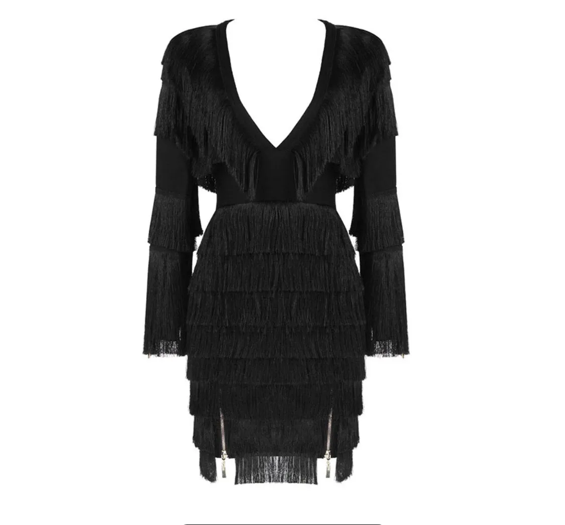 Tassel Fringe Mini Dress (3 Colors)