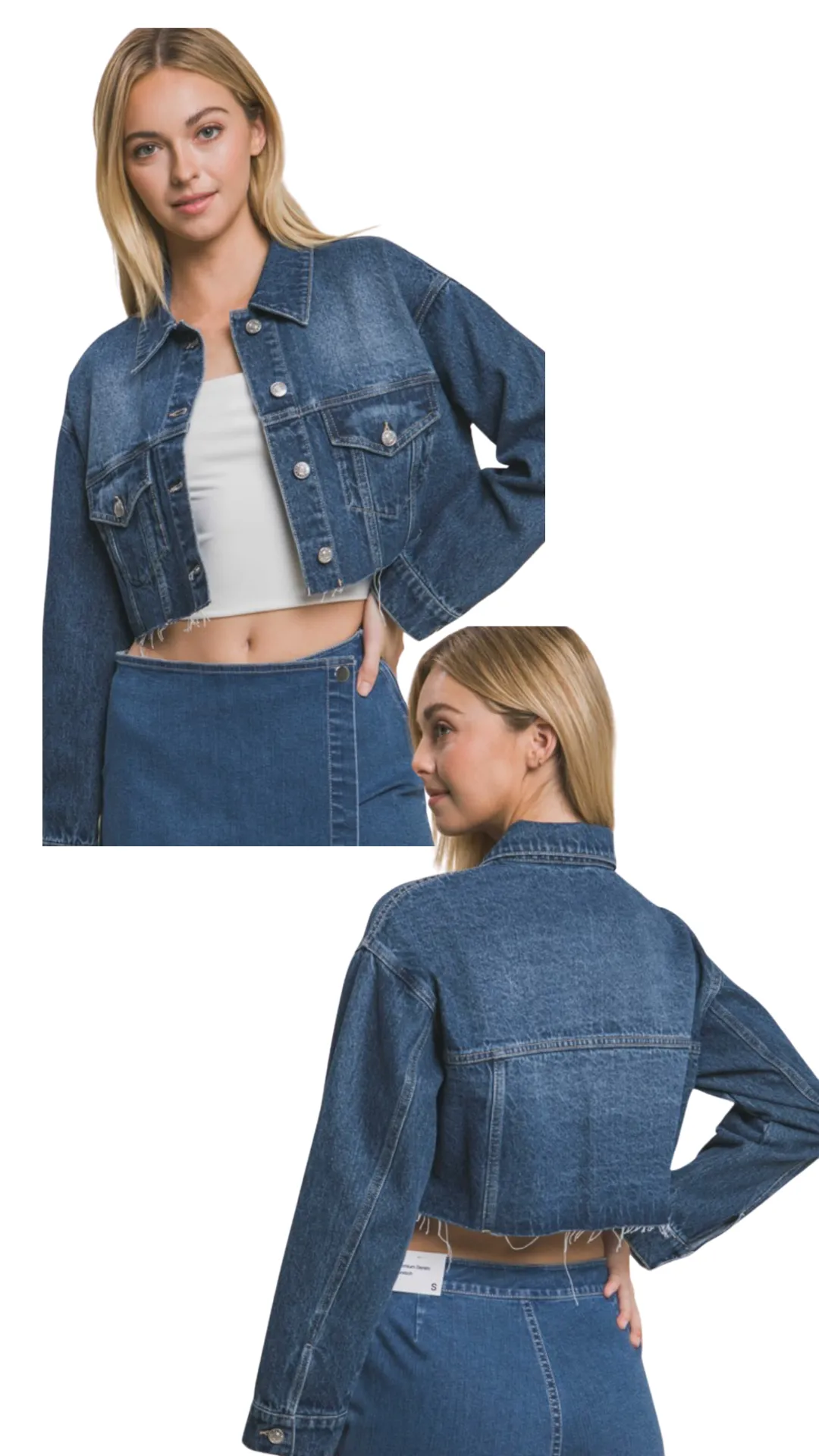 Tell Me Anything Cropped Denim Jacket [MULTIPLE COLORS]