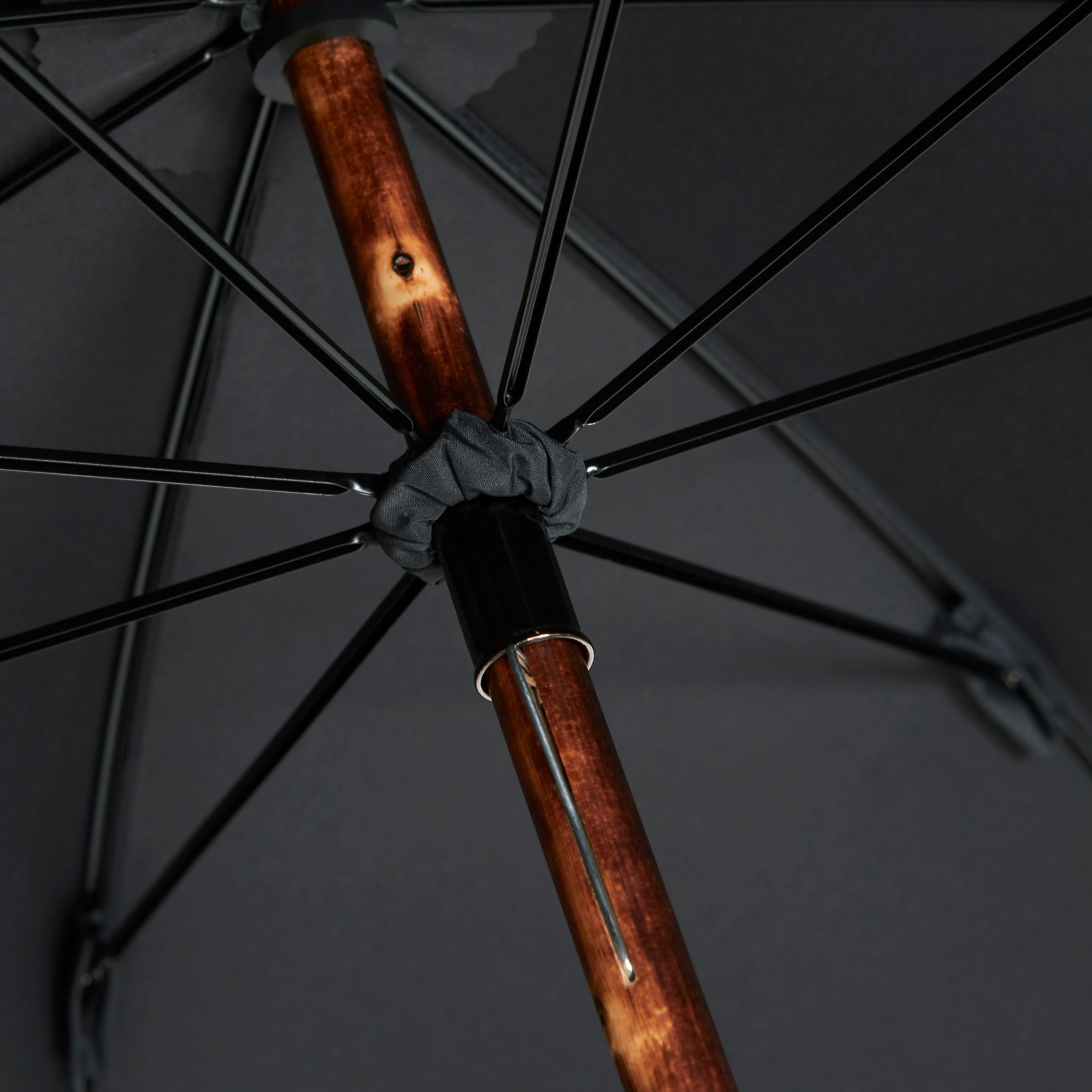 The London Umbrella - Crafted From A Single Piece Of English Chestnut - Black