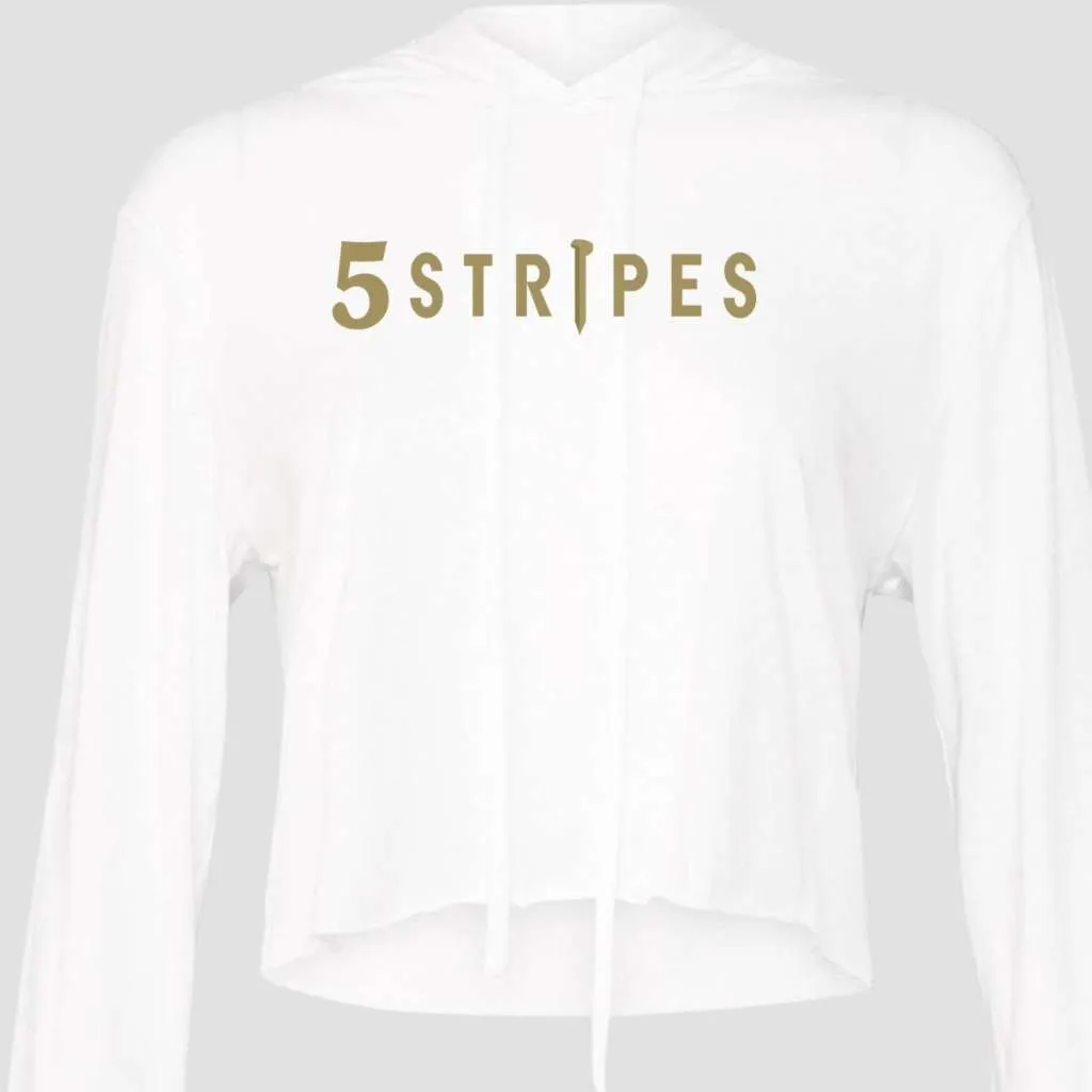 Women's 5 Stripes Golden Spike Cropped Hoodie