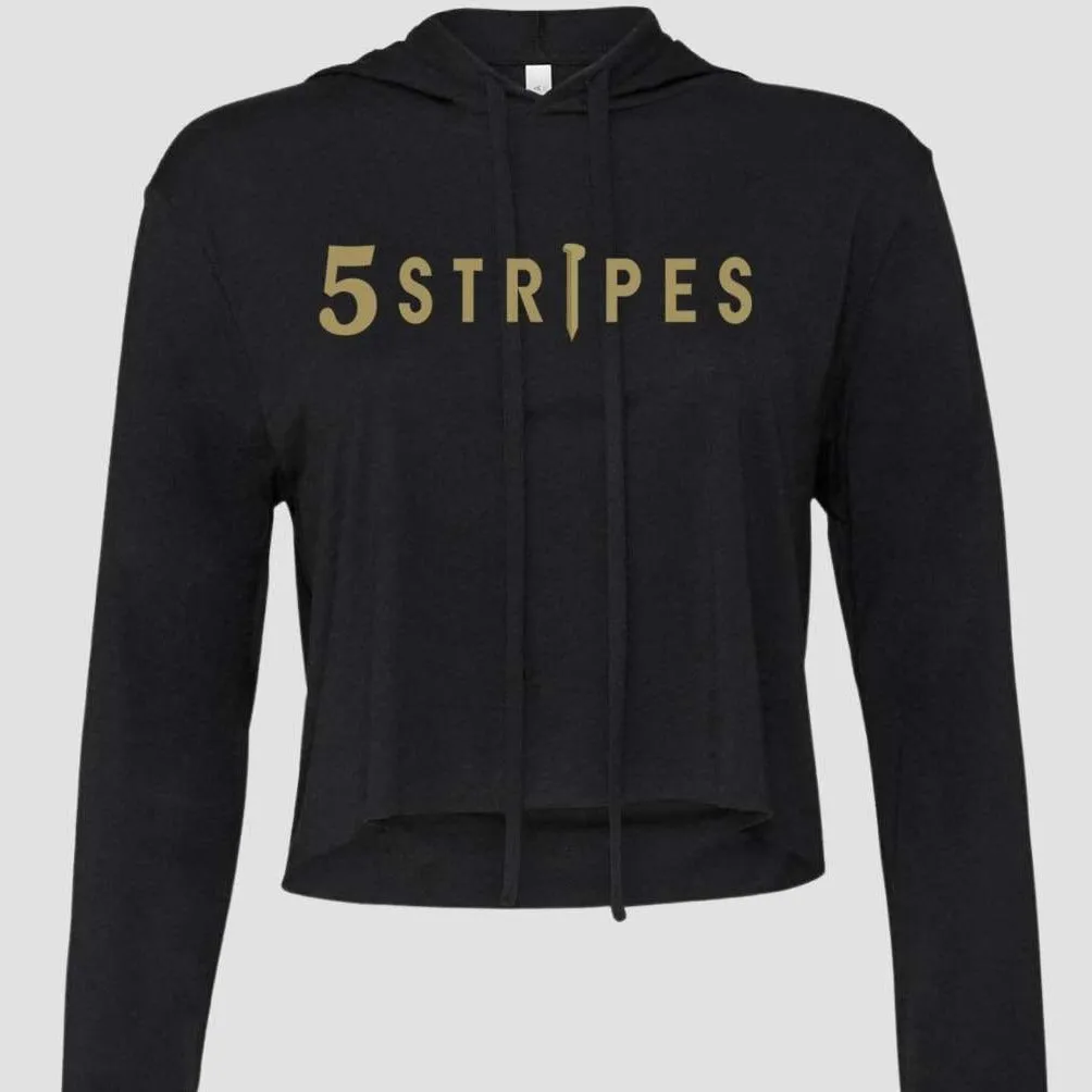 Women's 5 Stripes Golden Spike Cropped Hoodie