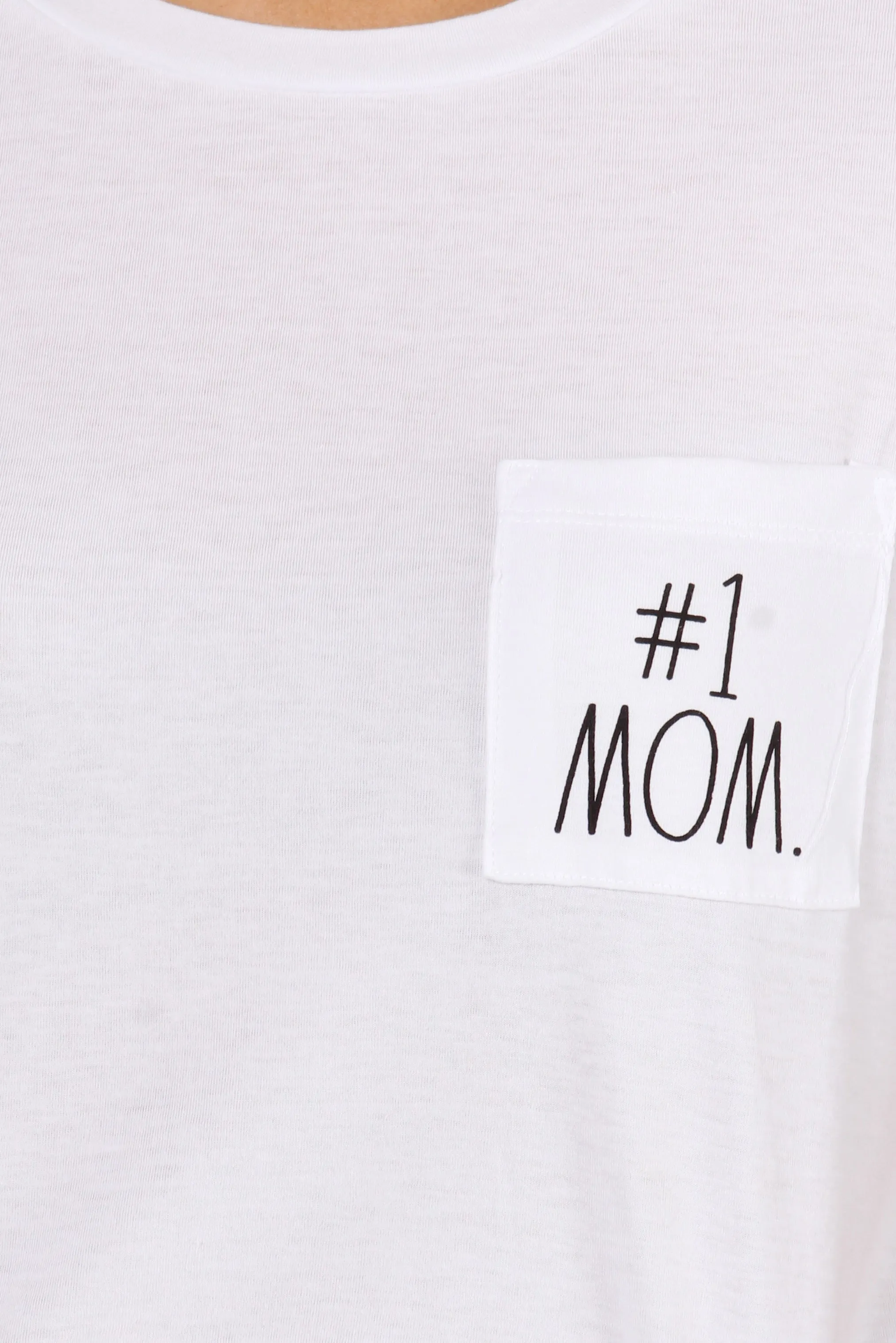 Women's "#1 MOM" Short Sleeve Boxy T-Shirt with Pocket