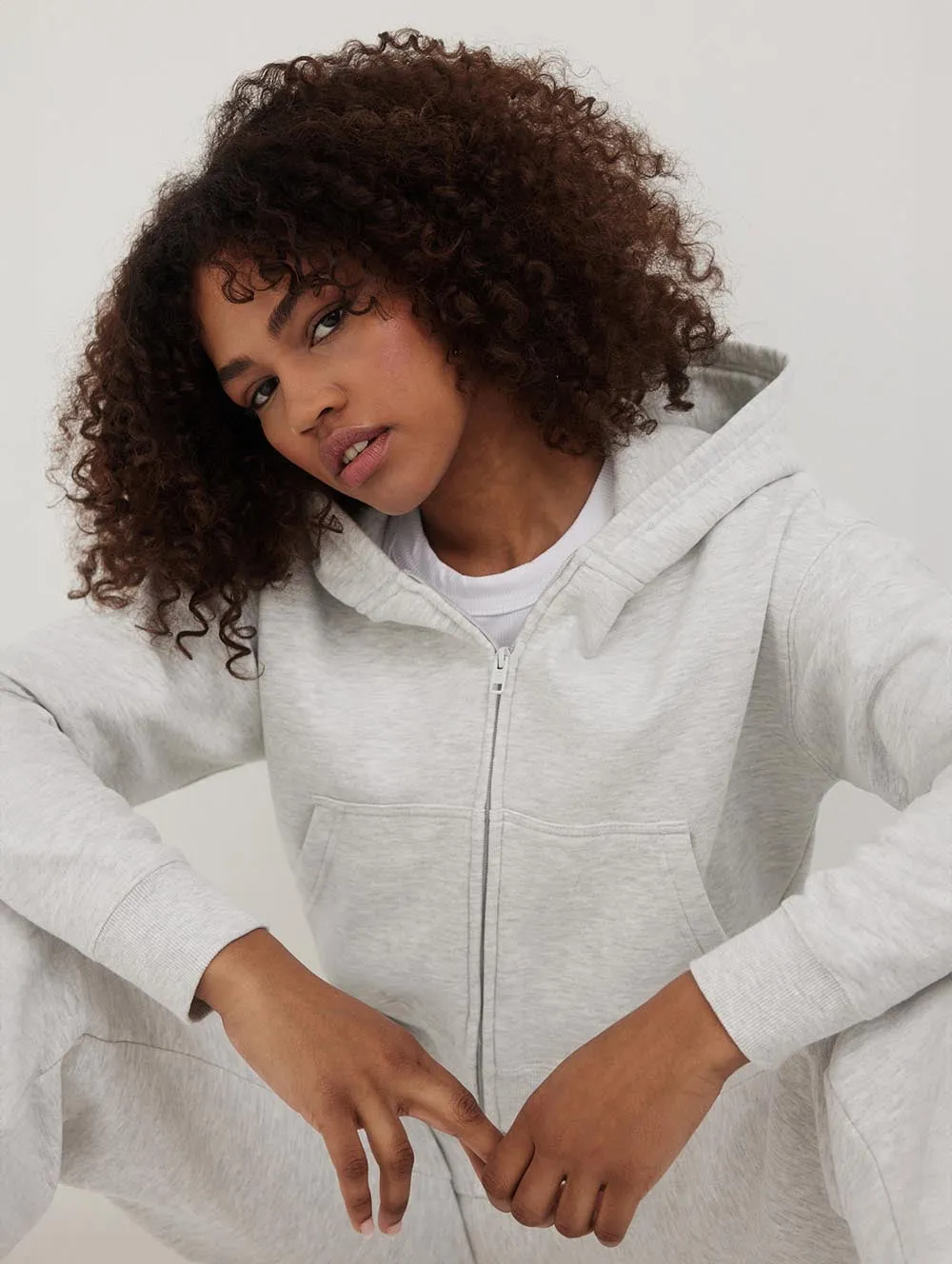 Womens Whitley Eco-Fleece Cropped Zip Hoodie