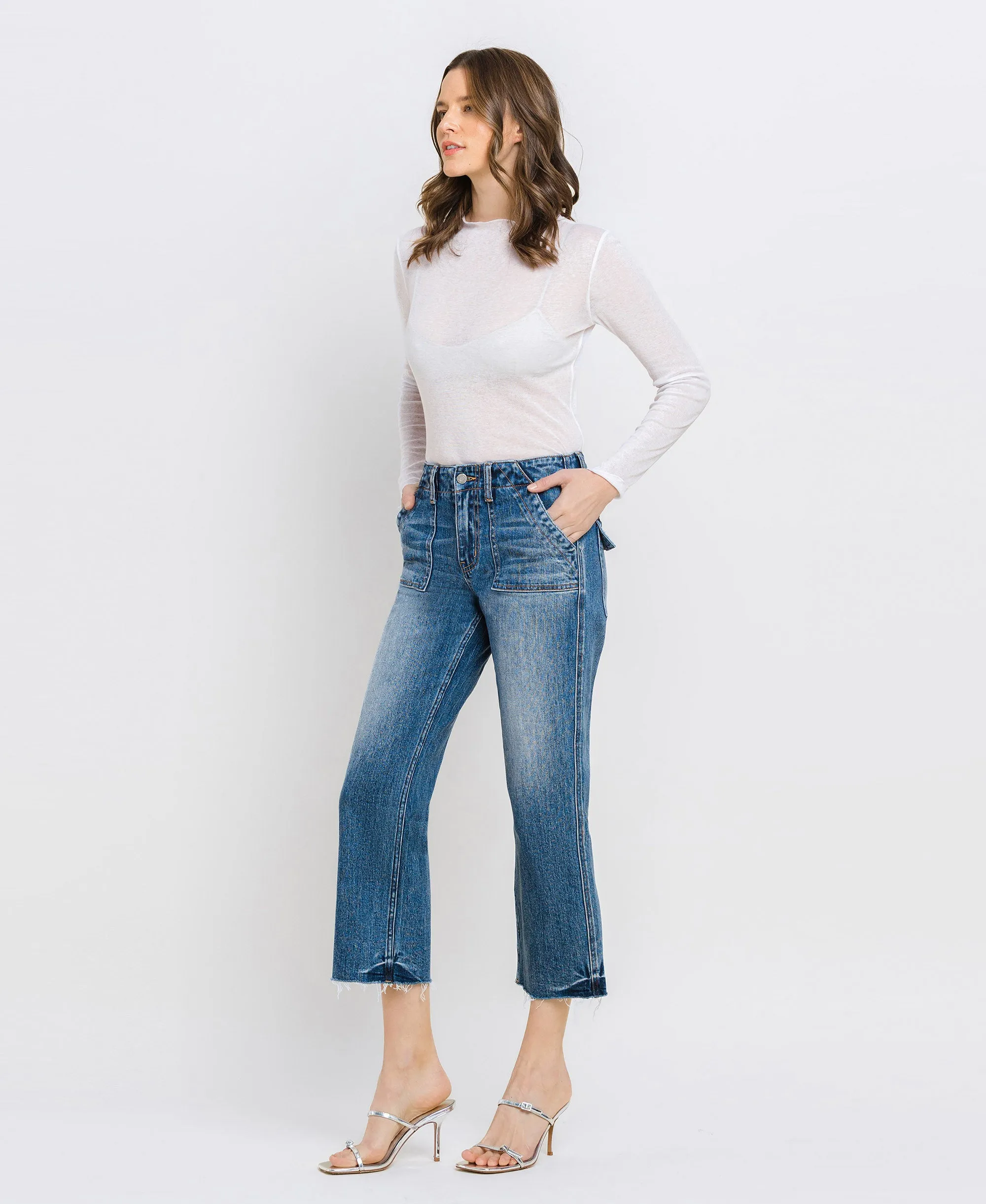 Yacht - High Rise Crop Utility Straight Jeans